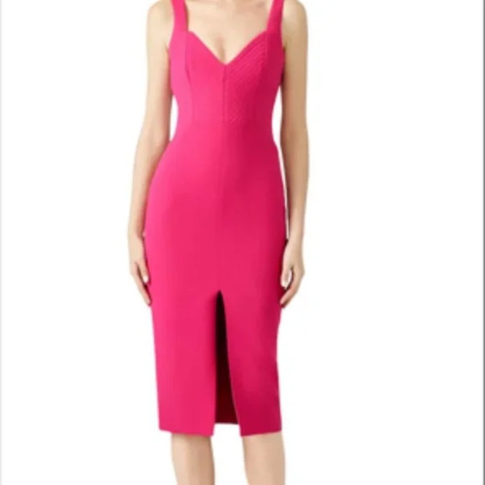 Nicholas Quilted MIDI Dress Pink US Size 4